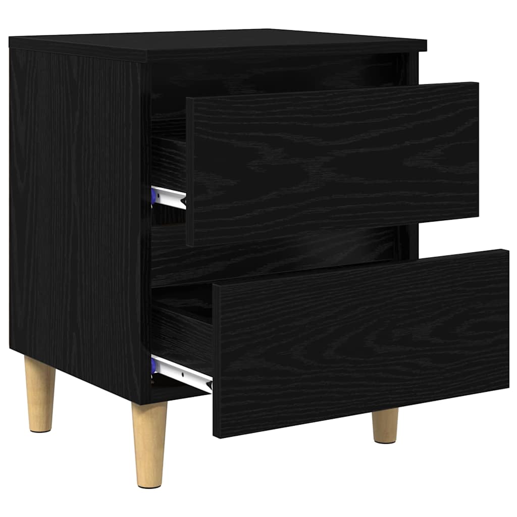 Armadietto per letto con cassetto Rovere Nero 40 x 35 x 50 cm