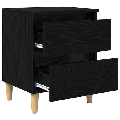 Armadietto per letto con cassetto Rovere Nero 40 x 35 x 50 cm