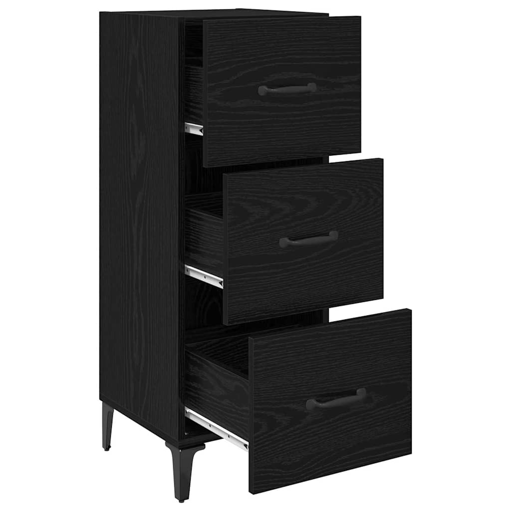 Credenza Rovere Nero 34,5 x 34 x 90 cm Legno multistrato