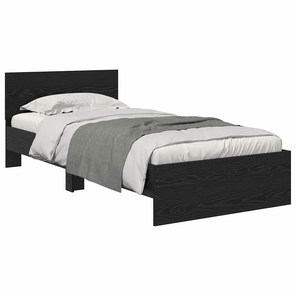 Struttura del letto Rovere Nero 100 x 200 cm Legno multistrato