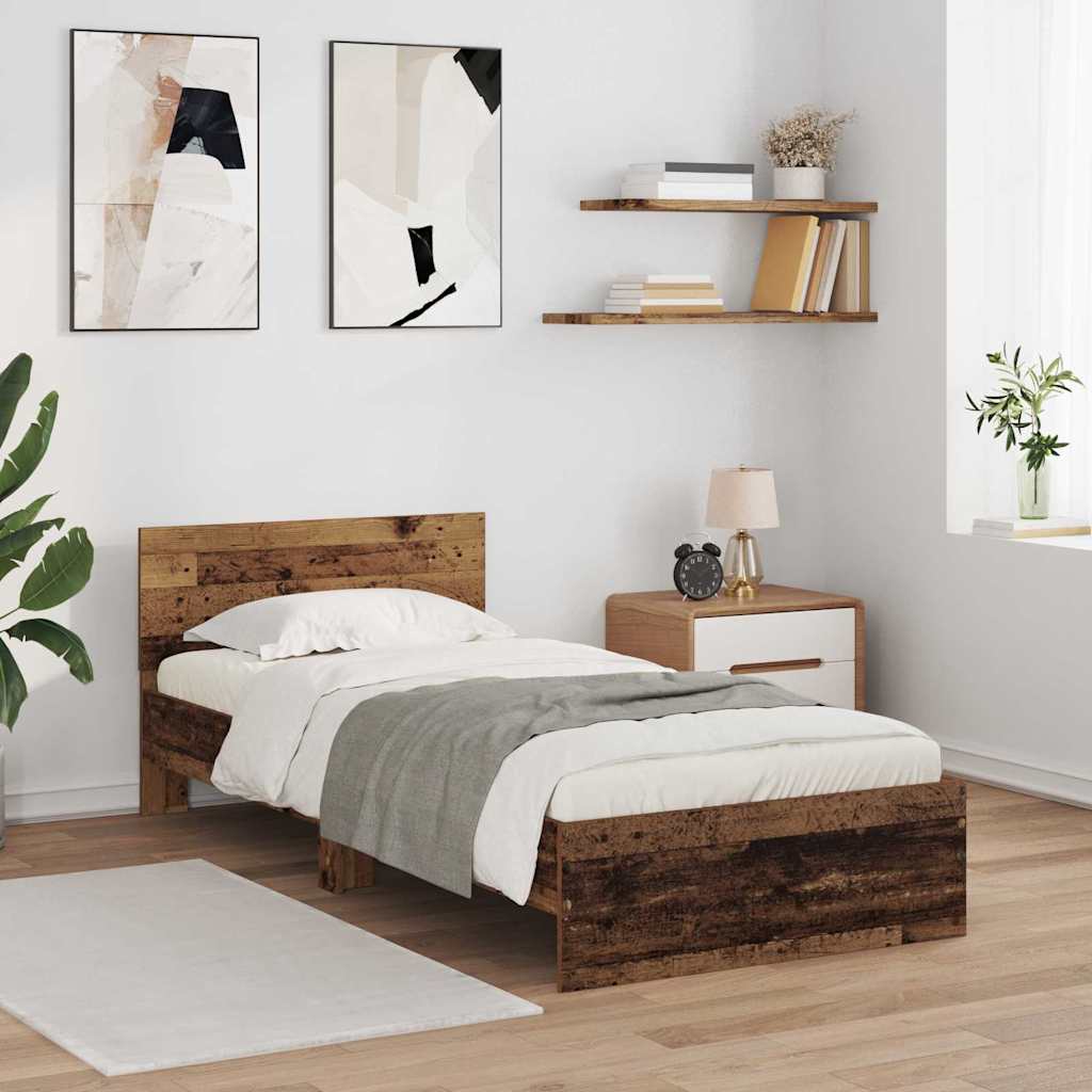 Struttura del letto Legno vecchio 90 x 200 cm Legno multistrato