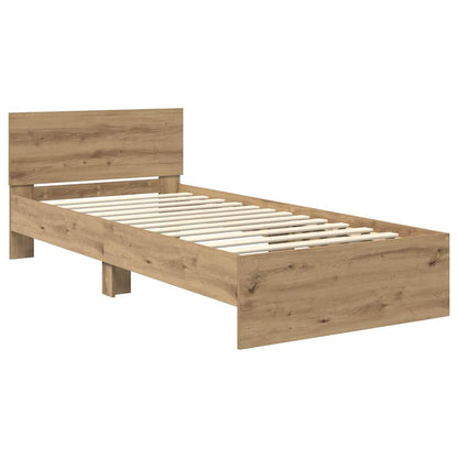 Struttura del letto con testiera Rovere artigianale 90 x 200 cm