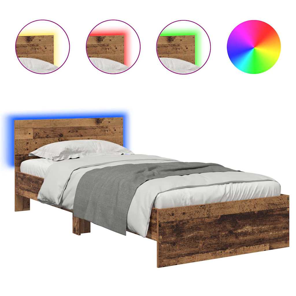 Struttura del letto Legno vecchio 90 x 190 cm Legno multistrato
