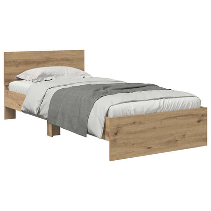 Struttura del letto con testiera Rovere artigianale 90 x 190 cm
