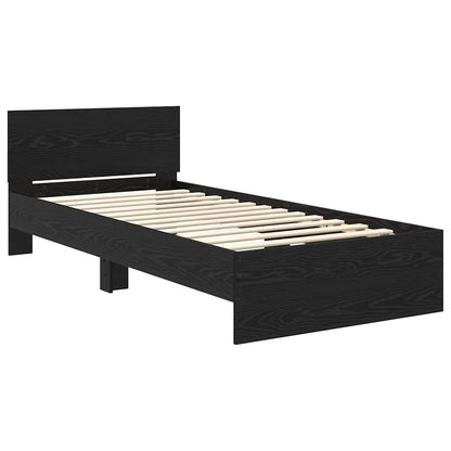Struttura del letto Rovere Nero 90 x 190 cm Legno multistrato