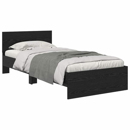 Struttura del letto Rovere Nero 90 x 190 cm Legno multistrato