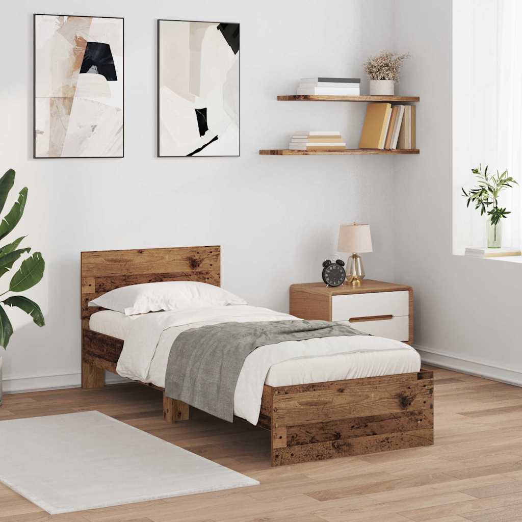 Struttura del letto Legno vecchio 75 x 190 cm Legno multistrato