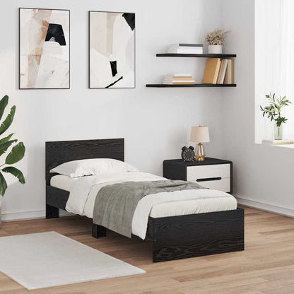 Struttura del letto Rovere Nero 75 x 190 cm Legno multistrato