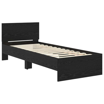 Struttura del letto Rovere Nero 75 x 190 cm Legno multistrato