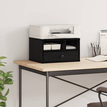 Supporto per Stampante con cassetto Rovere Nero 40 x 32 x 24 cm