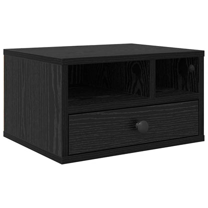 Supporto per Stampante con cassetto Rovere Nero 40 x 32 x 24 cm