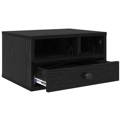 Supporto per Stampante con cassetto Rovere Nero 40 x 32 x 24 cm
