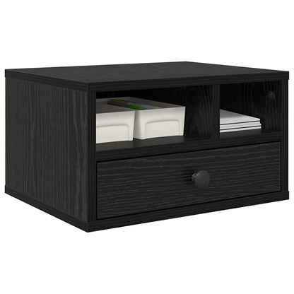 Supporto per Stampante con cassetto Rovere Nero 40 x 32 x 24 cm