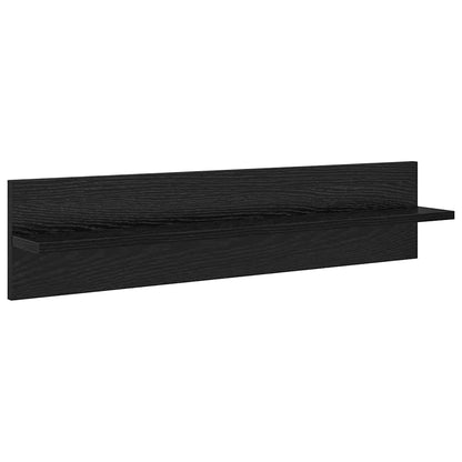 Scaffali da parete 4 pcs Rovere Nero 80 x 11,5 x 18 cm