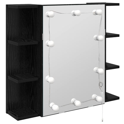 Mobiletto per specchio Rovere Nero 70 x 16,5 x 60 cm