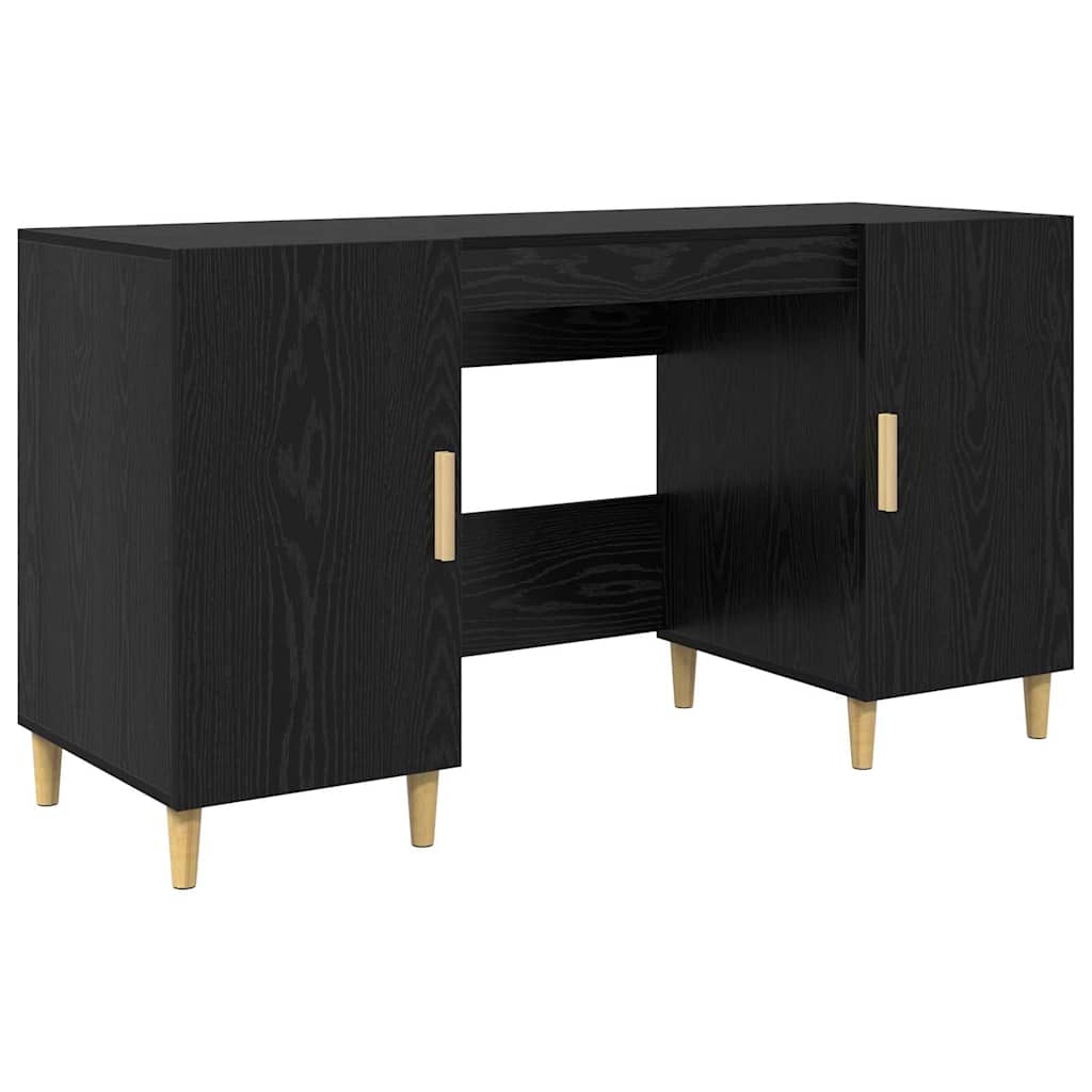 Scrivania Rovere nero 140 x 50 x 75 cm Legno multistrato