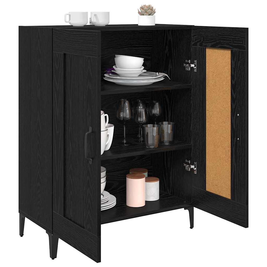 Credenza Rovere Nero 69,5 x 34 x 90 cm Legno multistrato