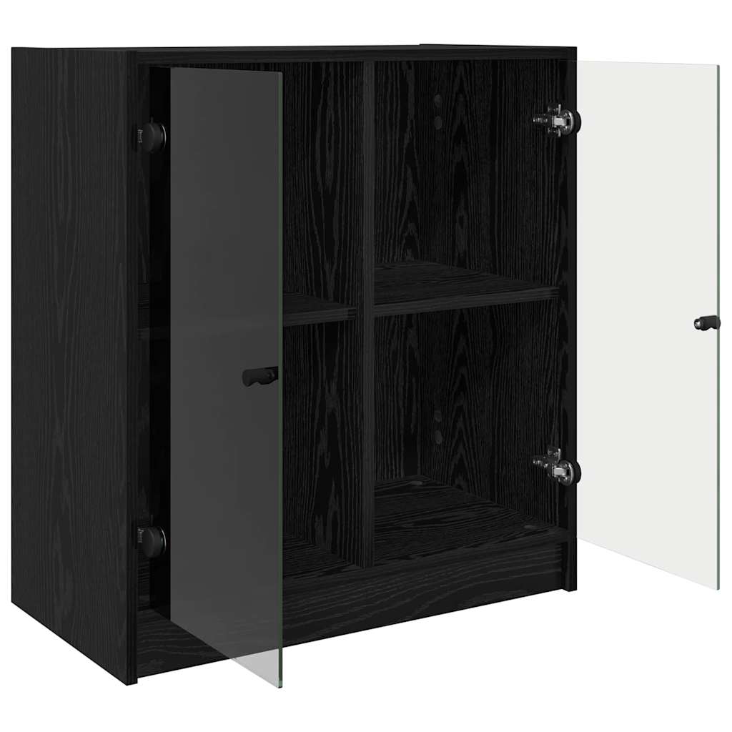 Mobile laterale Rovere Nero 68 x 37 x 75,5 cm Legno multistrato