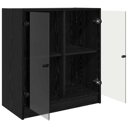 Mobile laterale Rovere Nero 68 x 37 x 75,5 cm Legno multistrato