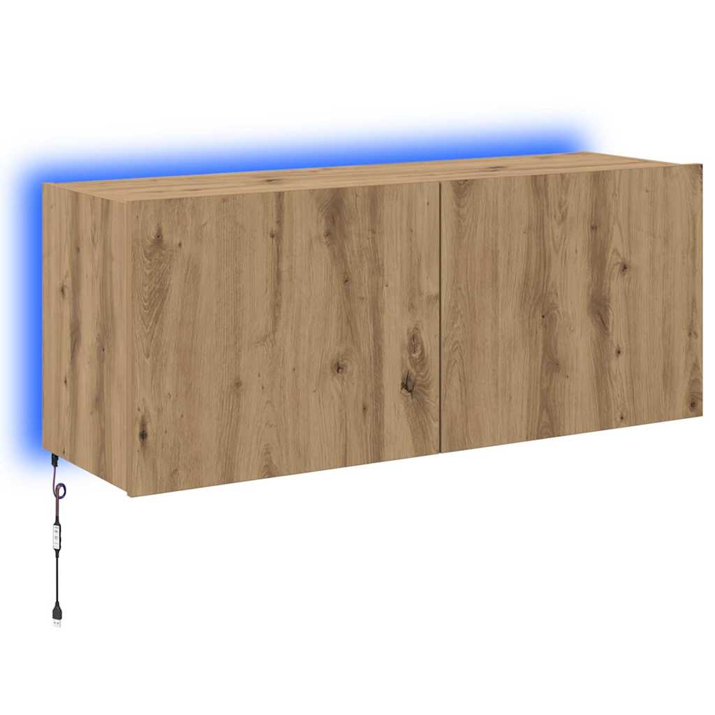 Mobile TV da parete Rovere artigianale 100 x 35 x 41 cm