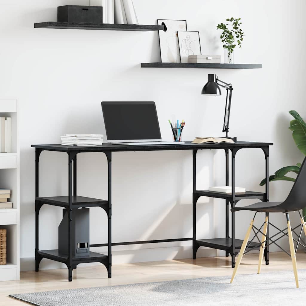 Scrivania Rovere nero 140 x 50 x 75 cm Legno multistrato