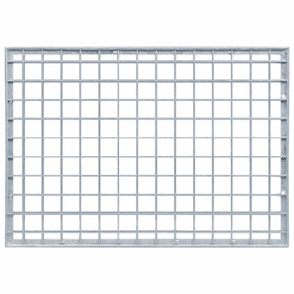 Grata Argento 50 x 35 x 2 cm Acciaio Zincato a Caldo