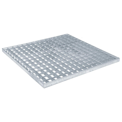Grata Argento 50 x 50 x 2 cm Acciaio Zincato a Caldo