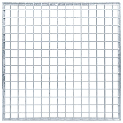 Grata Argento 50 x 50 x 2 cm Acciaio Zincato a Caldo
