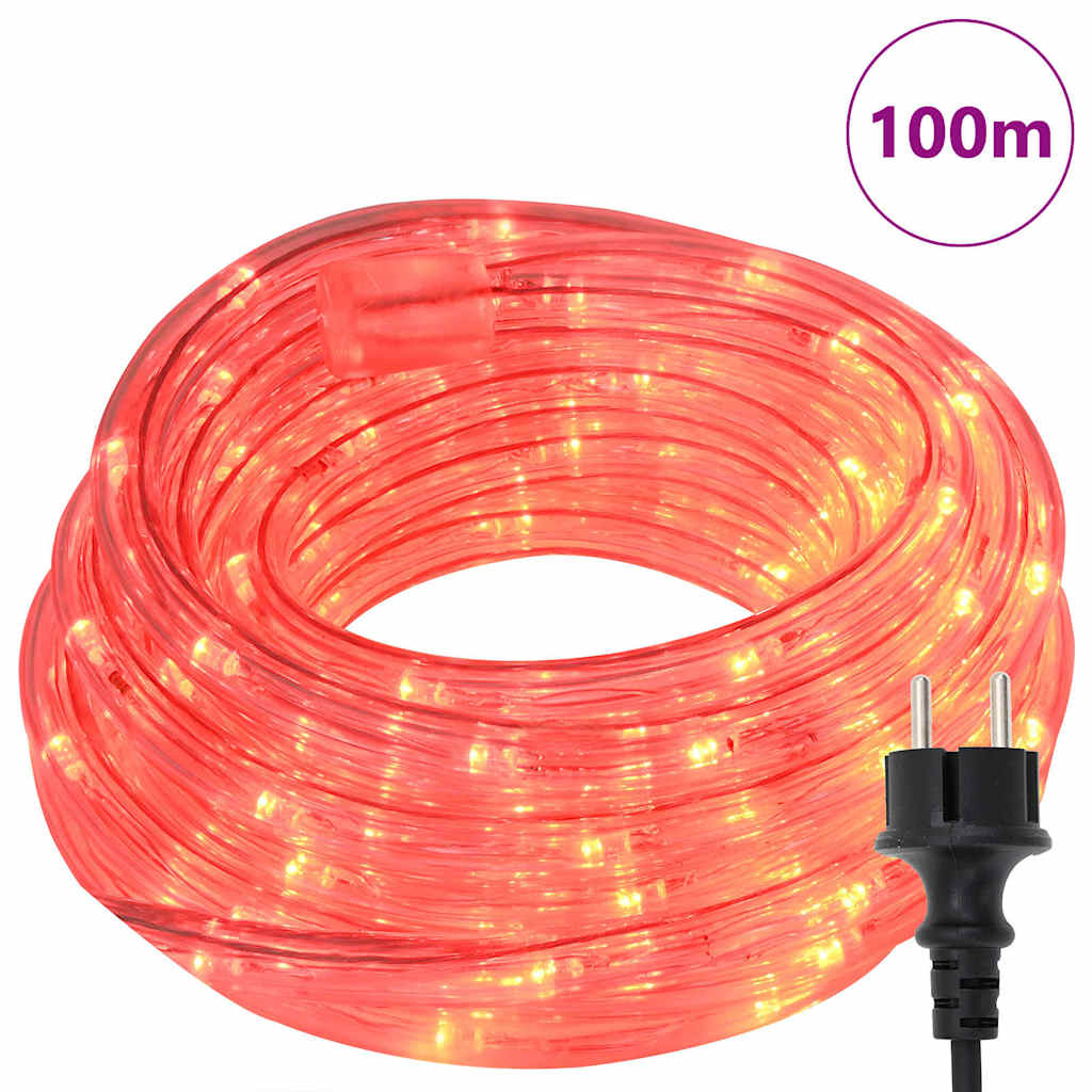 Luce a corda con 2400 LED Rosso 100 m PVC
