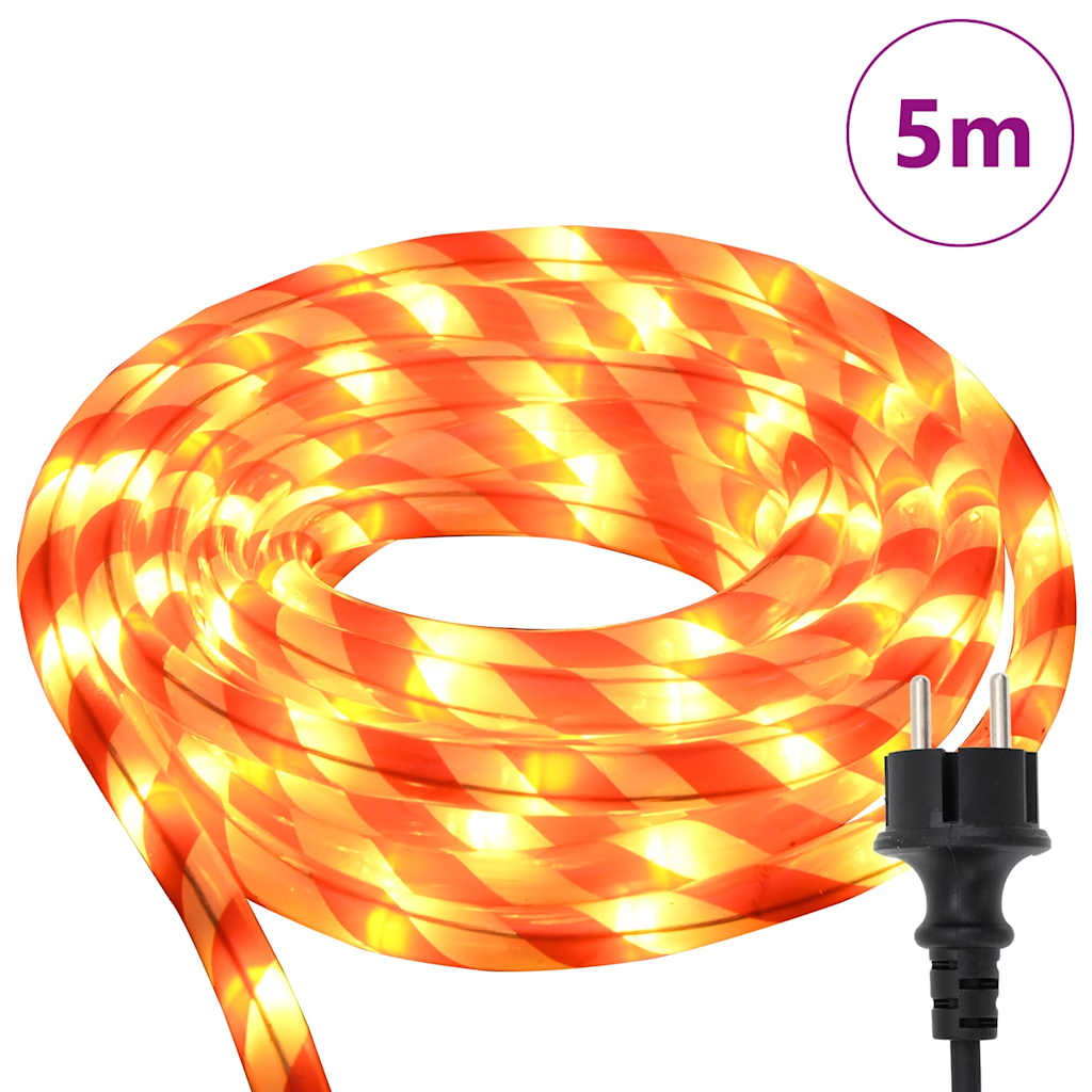 Luce a corda con 120 LED Bianco caldo 5 m PVC