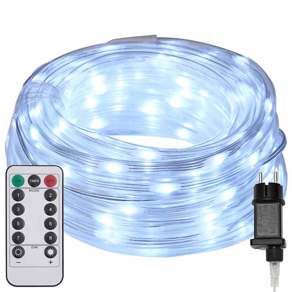 Luce a corda con 1200 LED Bianco Freddo 50 m PVC