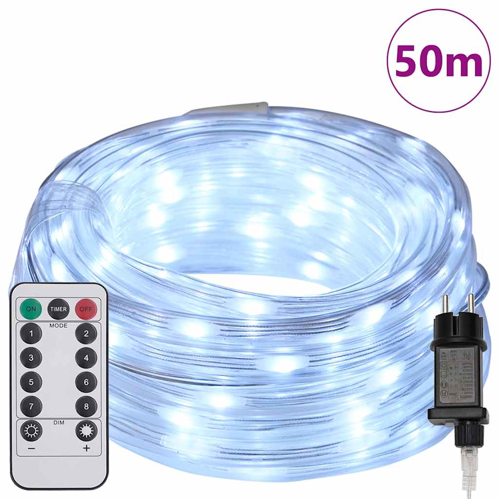Luce a corda con 1200 LED Bianco Freddo 50 m PVC