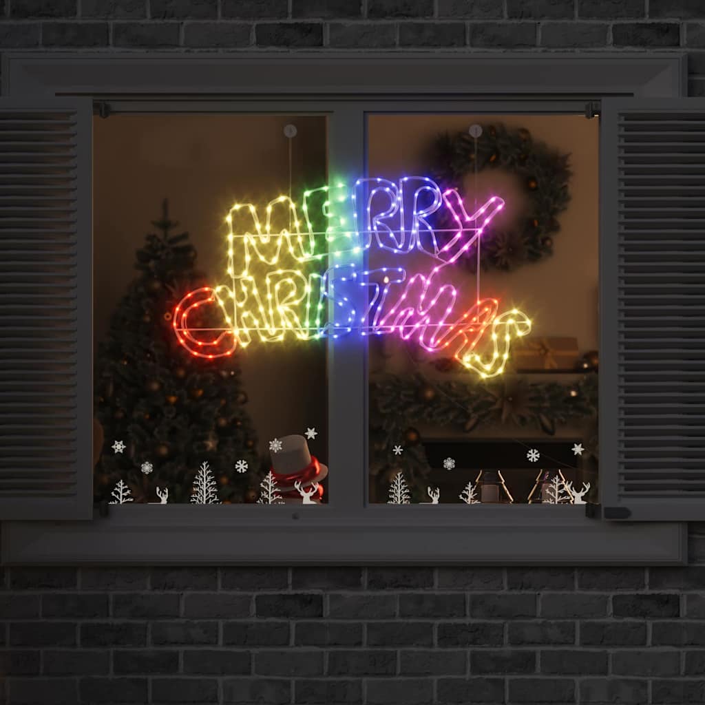 Insegna di Natale con 240 LED Multicolore 99,5 x 54 cm PVC