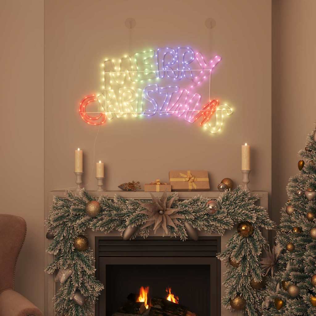 Insegna di Natale con 240 LED Multicolore 99,5 x 54 cm PVC