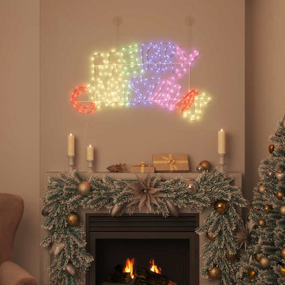 Insegna di Natale con 240 LED Multicolore 99,5 x 54 cm PVC