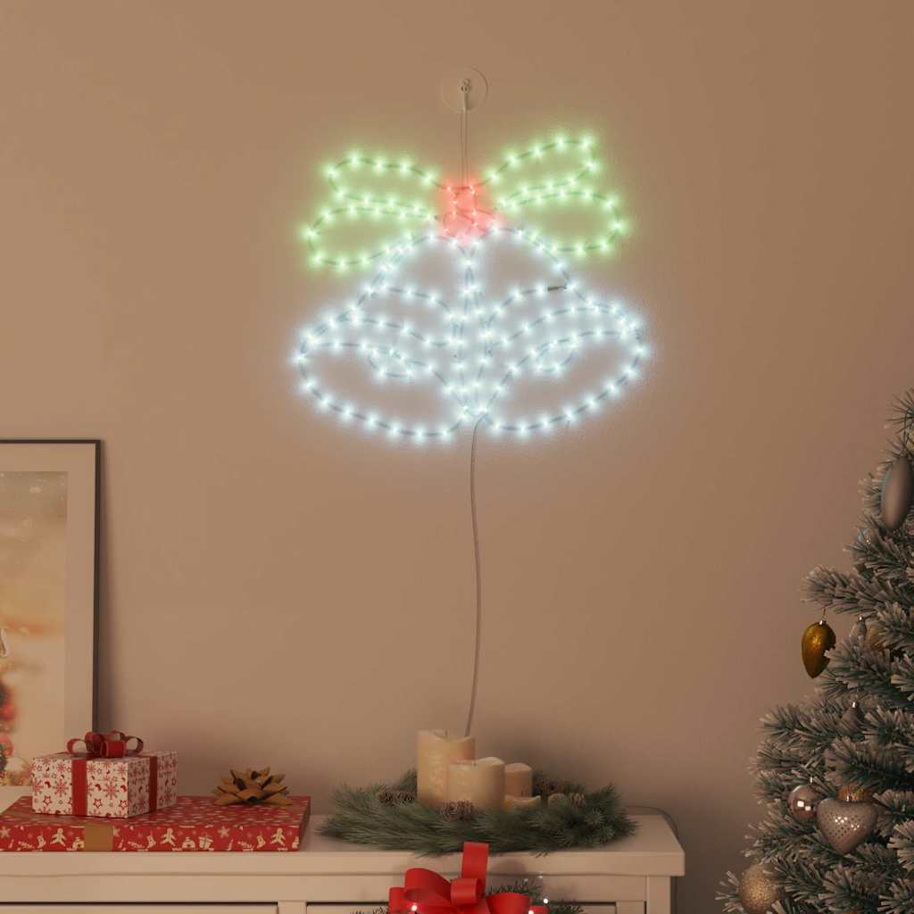 Campana di Natale con 144 LED Multicolore 57 x 47,5 cm PVC
