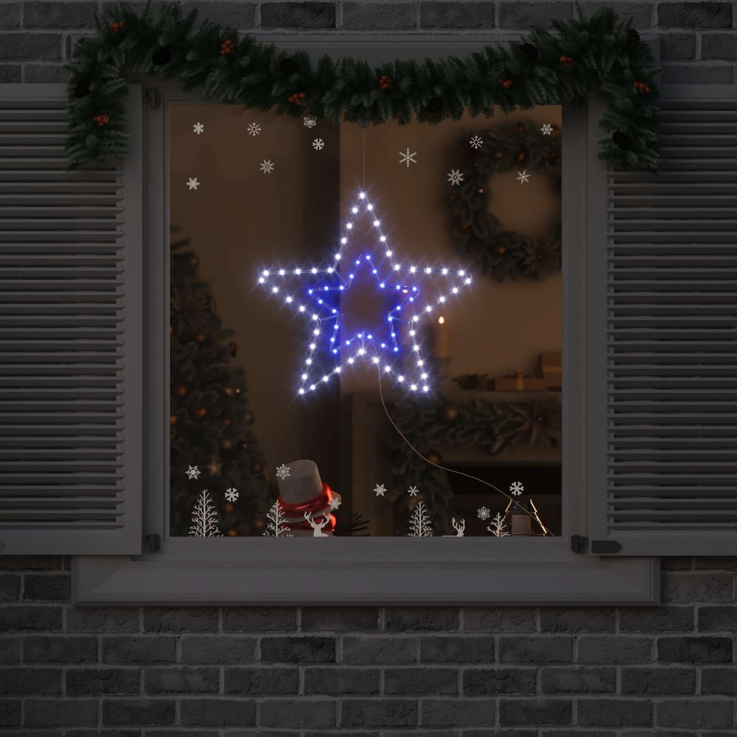 Stella di Natale Bianco Freddo 51,5 x 50 x 0,65 cm Ferro