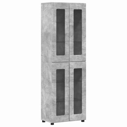 Credenza con lo scaffale FLORIN Grigio cemento 60 x 35 x 182 cm
