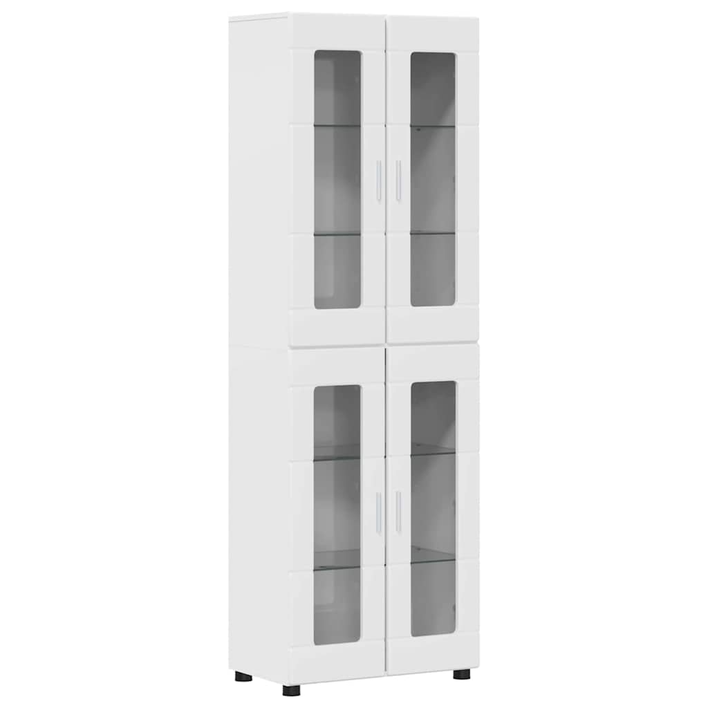 Credenza con lo scaffale FLORIN Bianco Lucido 60 x 35 x 182 cm
