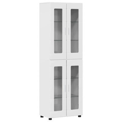 Credenza con lo scaffale FLORIN Bianco Lucido 60 x 35 x 182 cm