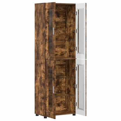 Credenza FLORIN Rovere fumÃ© 60 x 35 x 182 cm Legno multistrato