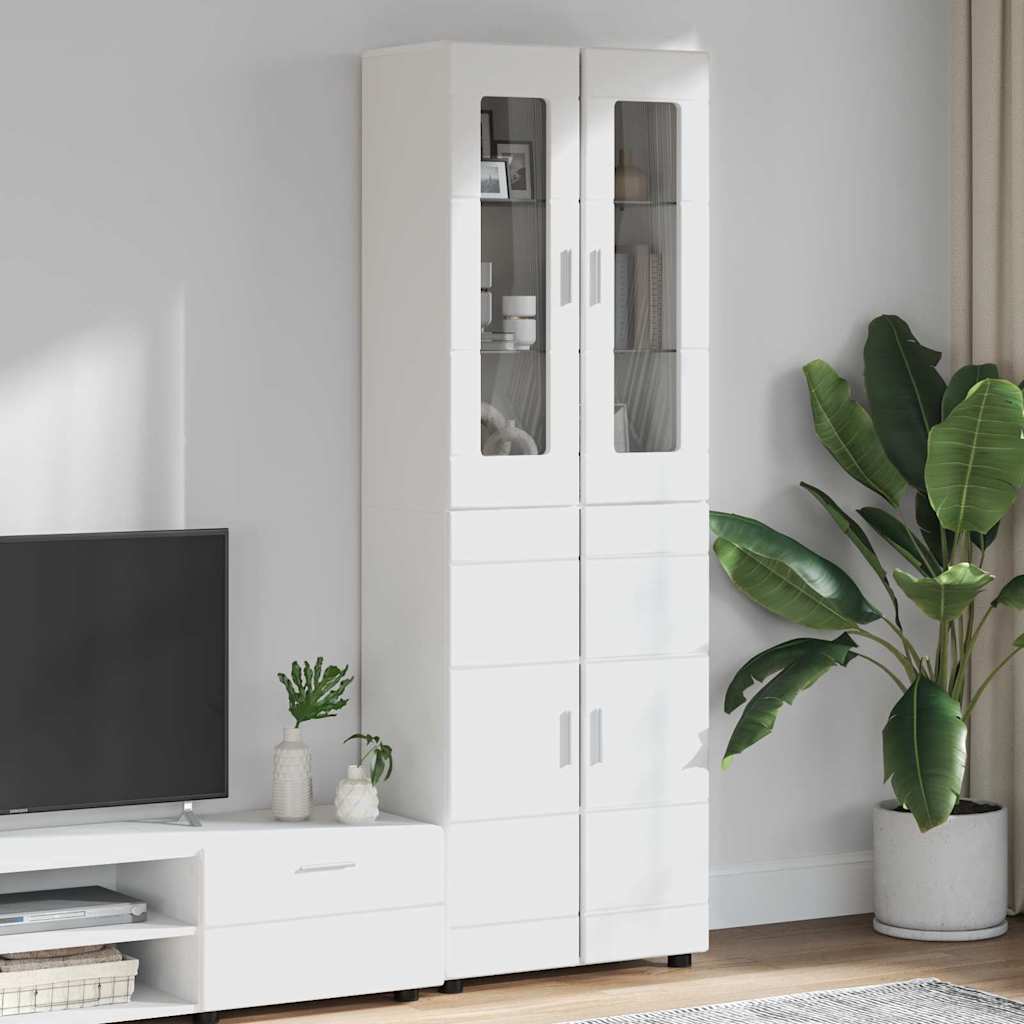 Credenza FLORIN Bianco 60 x 35 x 182 cm Legno multistrato