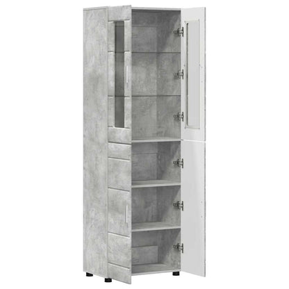 Credenza con lo scaffale FLORIN Grigio cemento 60 x 35 x 182 cm