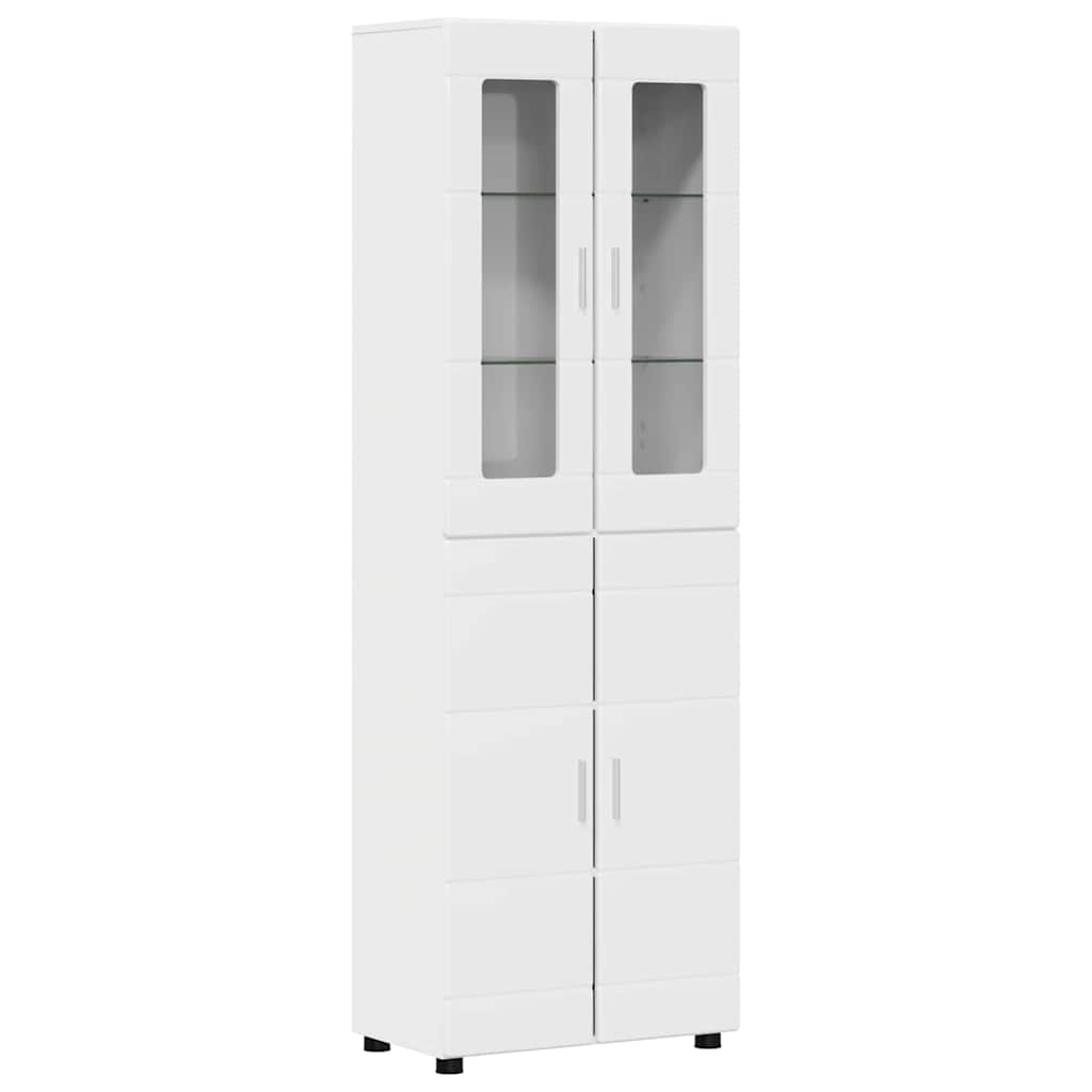 Credenza con lo scaffale FLORIN Bianco Lucido 60 x 35 x 182 cm