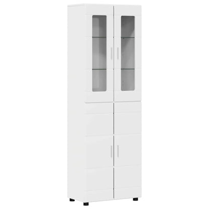 Credenza con lo scaffale FLORIN Bianco Lucido 60 x 35 x 182 cm