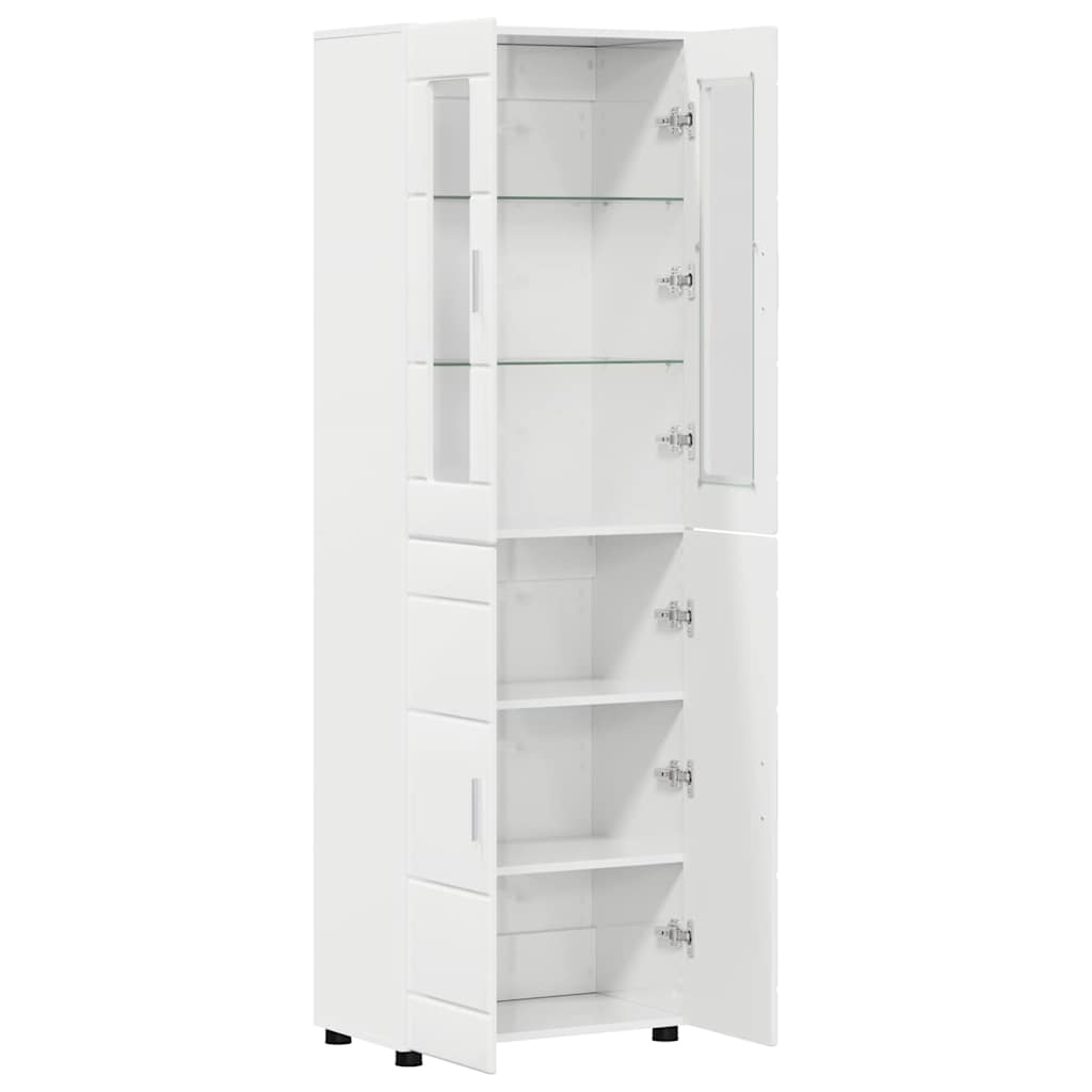 Credenza con lo scaffale FLORIN Bianco Lucido 60 x 35 x 182 cm