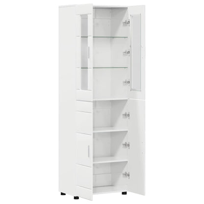 Credenza con lo scaffale FLORIN Bianco Lucido 60 x 35 x 182 cm