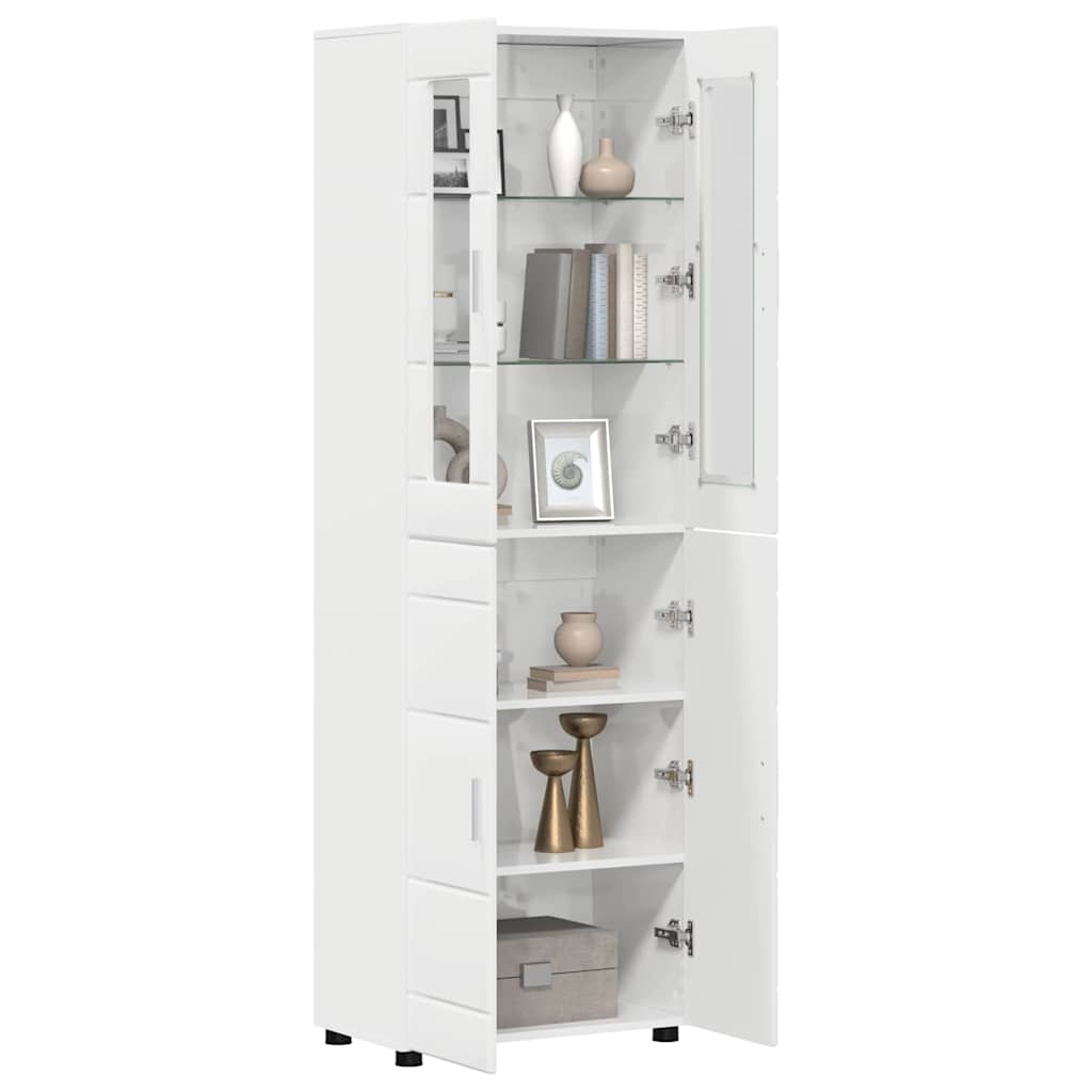 Credenza con lo scaffale FLORIN Bianco Lucido 60 x 35 x 182 cm