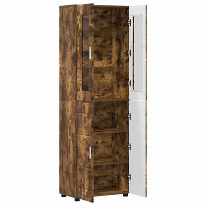 Credenza FLORIN Rovere fumÃ© 60 x 35 x 182 cm Legno multistrato