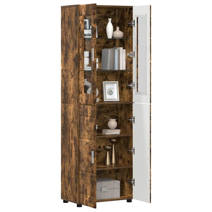 Credenza FLORIN Rovere fumÃ© 60 x 35 x 182 cm Legno multistrato